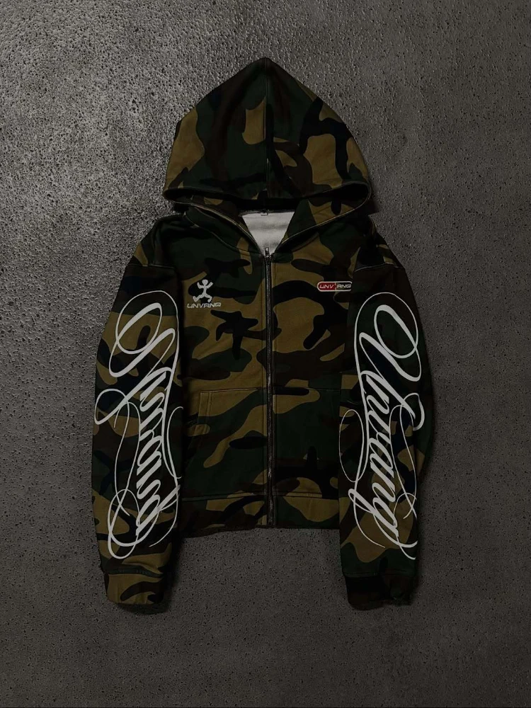 Men's and women's spring printed line American high street hooded camouflage cardigan, hoodie, pullover
Men's and women's spring printed line American high street hooded camouflage cardigan, hoodie, pullover