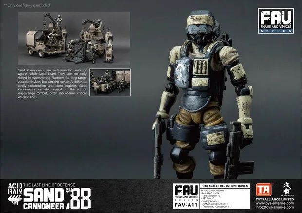 В наличии: Фигурка Acid Rain War FAV-A11 Sand Cannoneer 1/18, 3,75 дюйма
В наличии: Фигурка Acid Rain War FAV-A11 Sand Cannoneer 1/18, 3,75 дюйма