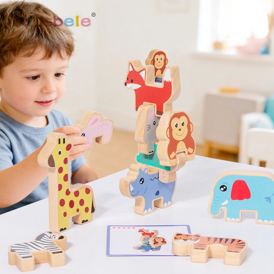 Animal Stacking Block Game Wooden Montessori Balance Toy with Challenge Cards for Kids Early Learning Coordination Development
Animal Stacking Block Game Wooden Montessori Balance Toy with Challenge Cards for Kids Early Learning Coordination Development