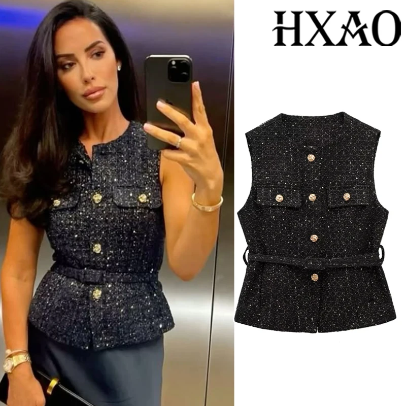 HXAO Female Vest Sleeveless Jacket Women Waistcoat Office Wear Woman Tweed Jacket Demi-Season Cropped Blue Black Off White Vest
HXAO Female Vest Sleeveless Jacket Women Waistcoat Office Wear Woman Tweed Jacket Demi-Season Cropped Blue Black Off White Vest