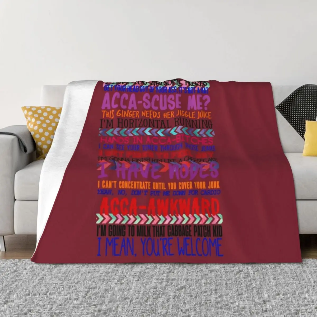 Pitch Perfect Quotes Throw Blanket Decoratives Picnic Large Plush Blankets
Pitch Perfect Quotes Throw Blanket Decoratives Picnic Large Plush Blankets