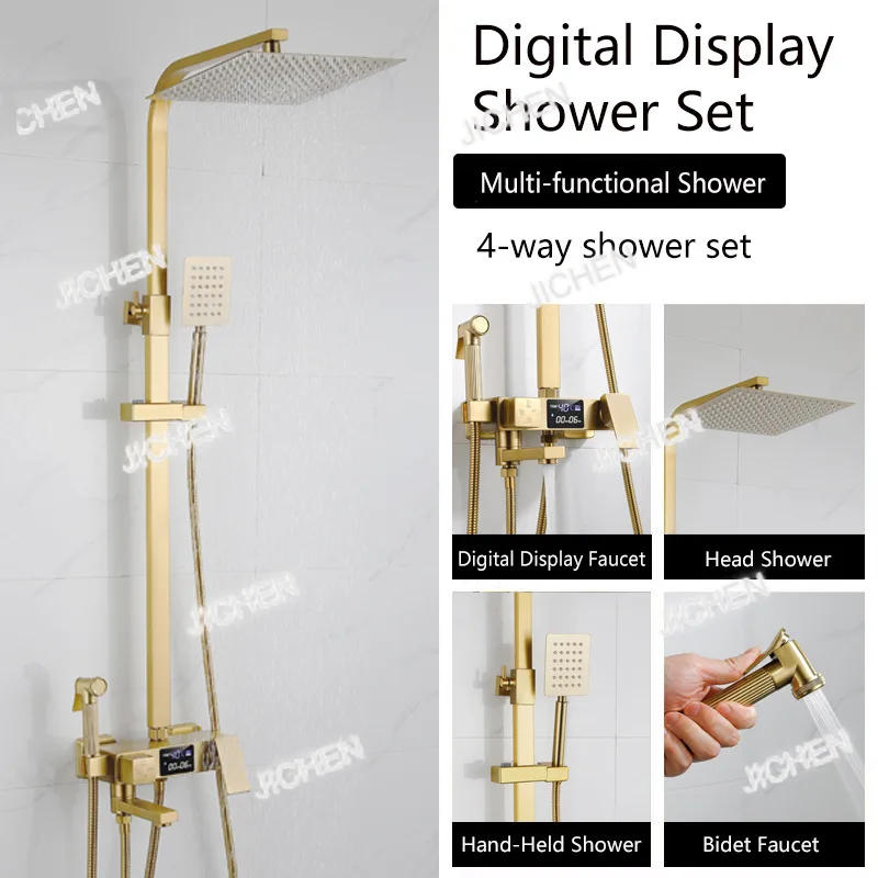 JC Digital shower shower set Household wall-mounted bath nozzle Bathroom rain control thermostatic shower
JC Digital shower shower set Household wall-mounted bath nozzle Bathroom rain control thermostatic shower