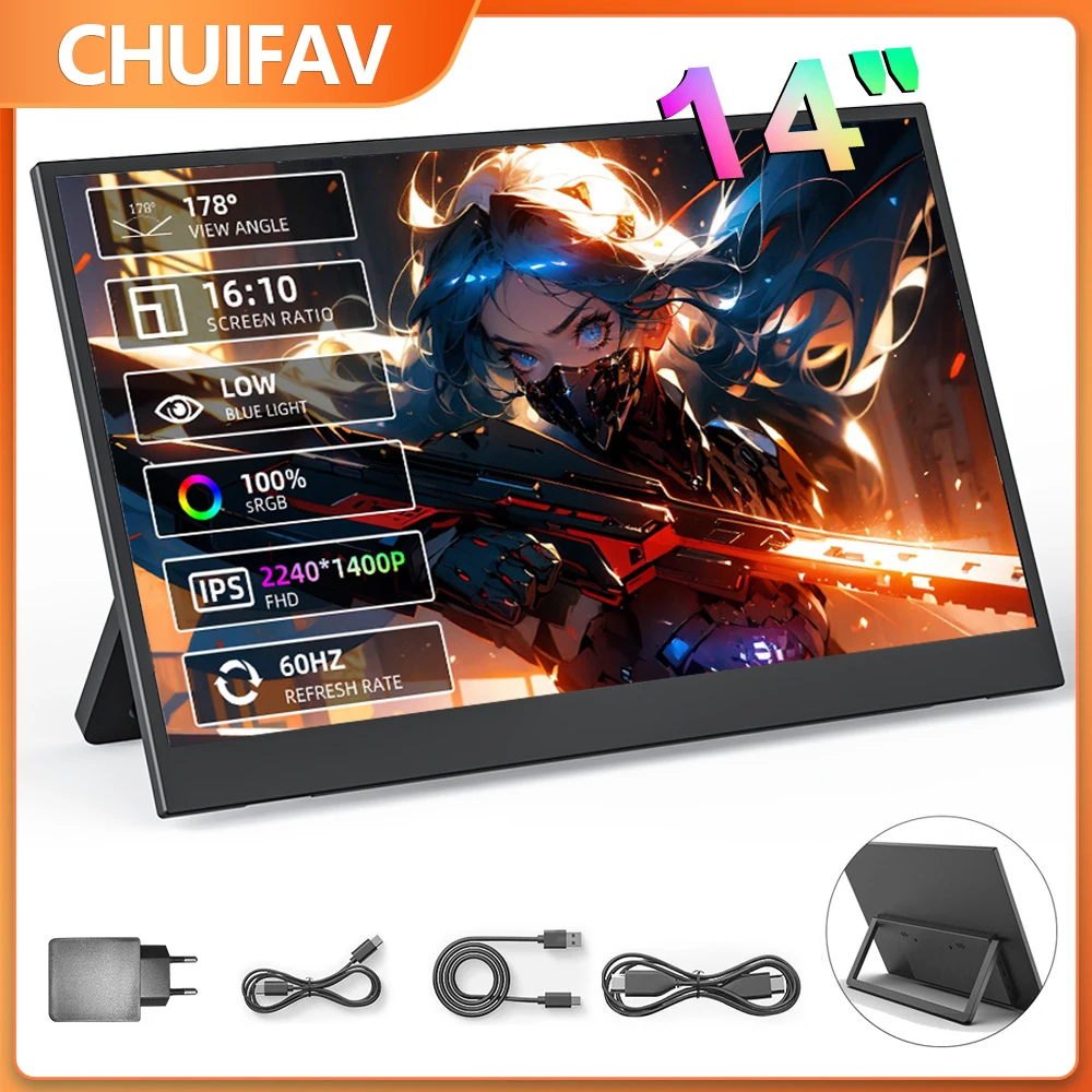 CHUIFAV 2560*1600 15.6-inch 2.5K Portable Monitor for Notebook Laptop PC Nintendo Switch PS4 Xbox Series S-Gaming Accessories
CHUIFAV 2560*1600 15.6-inch 2.5K Portable Monitor for Notebook Laptop PC Nintendo Switch PS4 Xbox Series S-Gaming Accessories