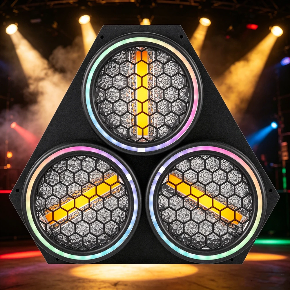 3 Eyes Retro Stage Light RGBW LED Wash Effect Light Flash Strobe Stage Lighting for DJ Disco Club Party Wedding
3 Eyes Retro Stage Light RGBW LED Wash Effect Light Flash Strobe Stage Lighting for DJ Disco Club Party Wedding