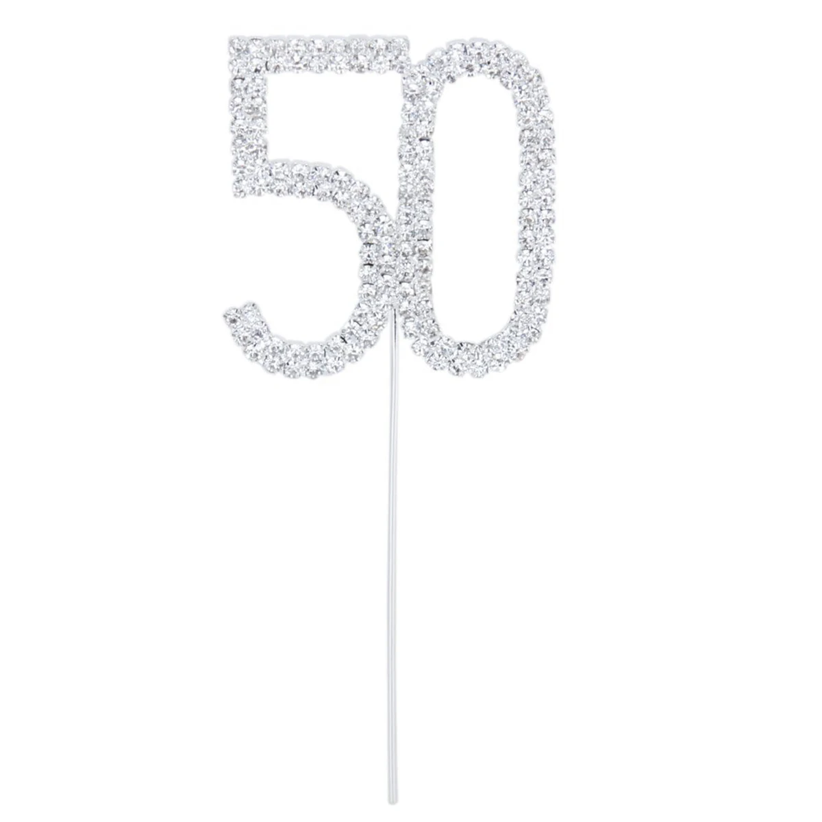 Elegant Cake Topper Rhinestones Silver Alloy 11cm Height 7cm Stick 45x5cm Birthday Party Anniversary 50thCake Insert Decor
Elegant Cake Topper Rhinestones Silver Alloy 11cm Height 7cm Stick 45x5cm Birthday Party Anniversary 50thCake Insert Decor