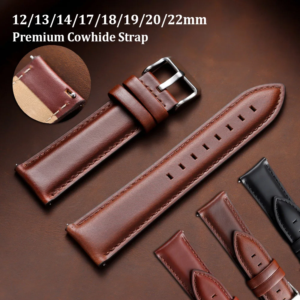 Head Layer Cowhide Strap 12/13/14/17/18/19/20/22mm Brown Black Vintage Leather Bracelet Quick Release Men's Watch Band for DW
Head Layer Cowhide Strap 12/13/14/17/18/19/20/22mm Brown Black Vintage Leather Bracelet Quick Release Men's Watch Band for DW