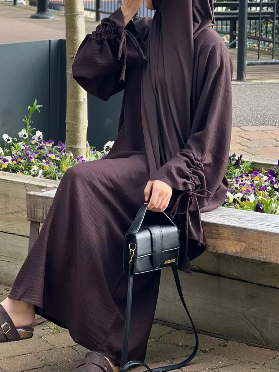 Vestidos Muslim Women Dubai Abaya Drawstring Sleeve Long Dress Kaftan Solid Modest Ramadan Robe Plus Size Femme Islamic Clothing
Vestidos Muslim Women Dubai Abaya Drawstring Sleeve Long Dress Kaftan Solid Modest Ramadan Robe Plus Size Femme Islamic Clothing