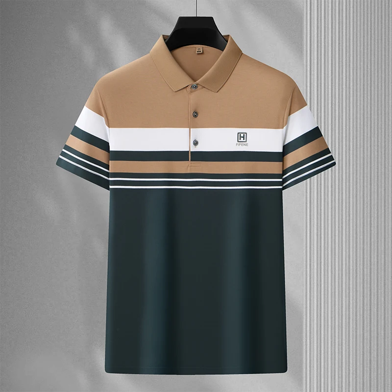2024 summer fashion high-end polo shirt men's short-sleeved T-shirt lapel slim fit business casual business wear top
2024 summer fashion high-end polo shirt men's short-sleeved T-shirt lapel slim fit business casual business wear top