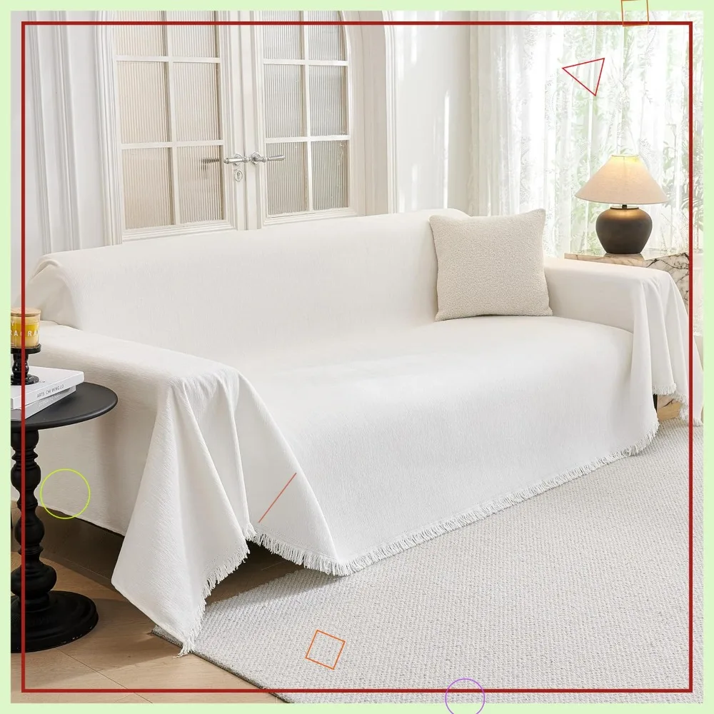 Oversized Couch Cover for 3 Cushion Sofa, Pet Friendly Non Slip Furniture Protector, 91x150 inches, White
Oversized Couch Cover for 3 Cushion Sofa, Pet Friendly Non Slip Furniture Protector, 91x150 inches, White