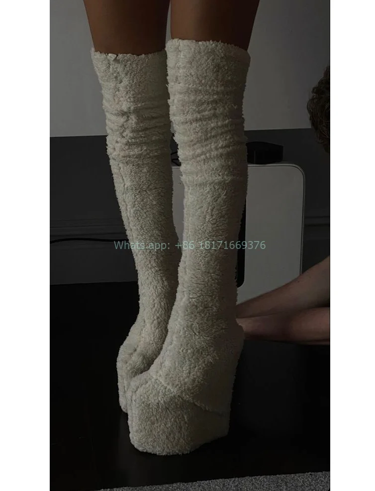 Club Wedges Platform Fur Over the Knee Boots Women Round Toe High Heel White Zip Sexy Boots Winter Design Shoes Fluffy 2024
Club Wedges Platform Fur Over the Knee Boots Women Round Toe High Heel White Zip Sexy Boots Winter Design Shoes Fluffy 2024