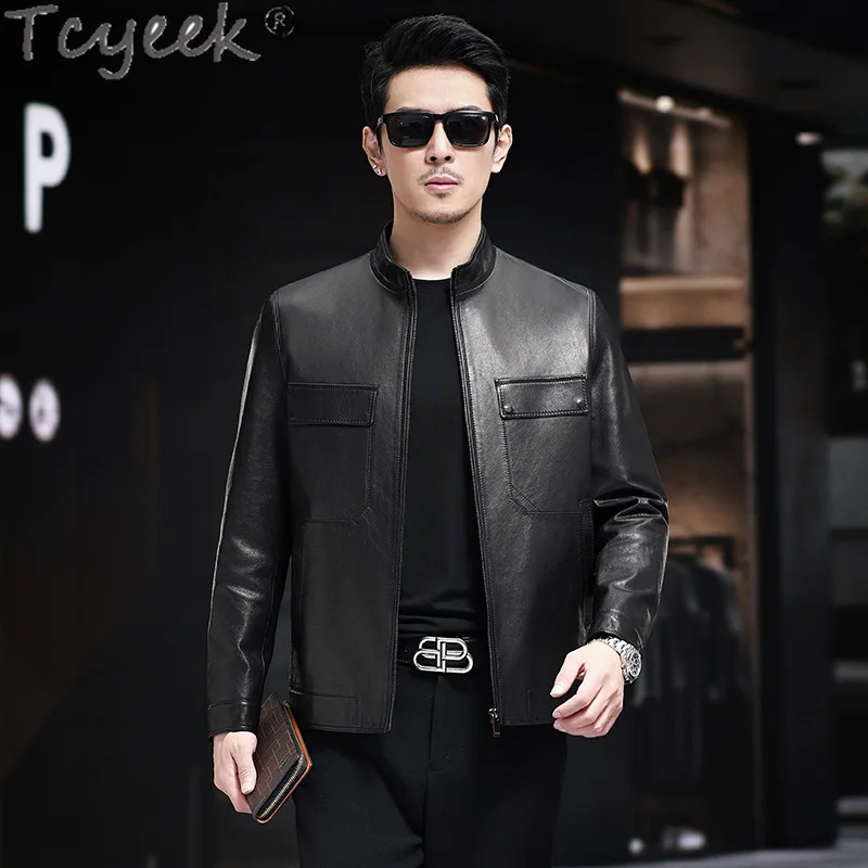 Tcyeek Real Leather Jacket Men 2025 Business Casual Leather Coat Spring Autumn Clothes Goatskin Mens Coats Jaqueta De Couro
Tcyeek Real Leather Jacket Men 2025 Business Casual Leather Coat Spring Autumn Clothes Goatskin Mens Coats Jaqueta De Couro