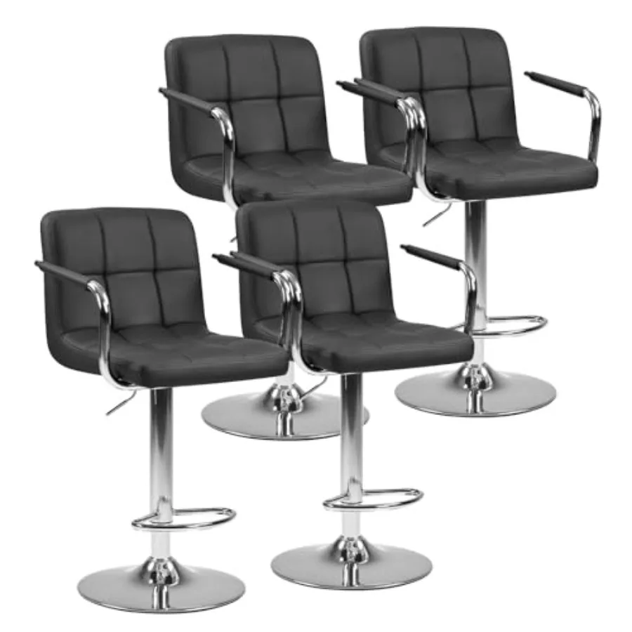 Bar Stools Set of 4, Adjustable Swivel Bar Chairs with Padded Armrests and Ergonomic Backrest for Kitchen Island Counter Pub Di
Bar Stools Set of 4, Adjustable Swivel Bar Chairs with Padded Armrests and Ergonomic Backrest for Kitchen Island Counter Pub Di