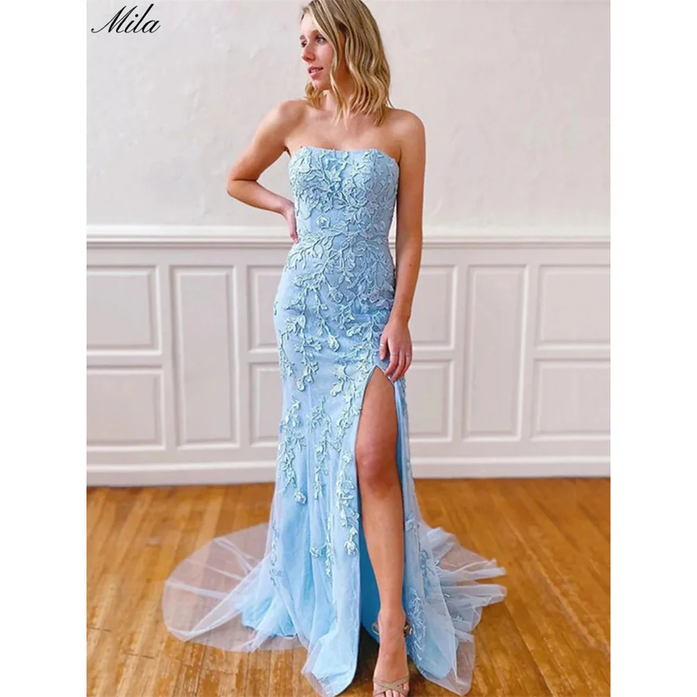 Mila Вышивка сбоку Высокие платья для выпускного вечера без бретелек без рукавов Вечерние платья по индивидуальному заказу со шлейфом Vestidos de Fiesta
Mila Вышивка сбоку Высокие платья для выпускного вечера без бретелек без рукавов Вечерние платья по индивидуальному заказу со шлейфом Vestidos de Fiesta