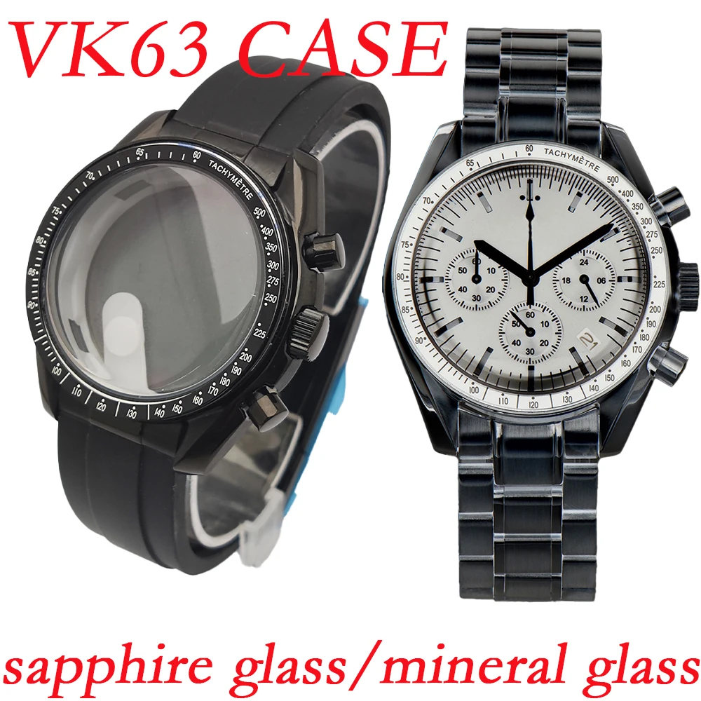 VK63 case black 39.7mm watch metal case FIT VK63 movement case watch accessories suitable for 20mm strap vK63 dial hands
VK63 case black 39.7mm watch metal case FIT VK63 movement case watch accessories suitable for 20mm strap vK63 dial hands