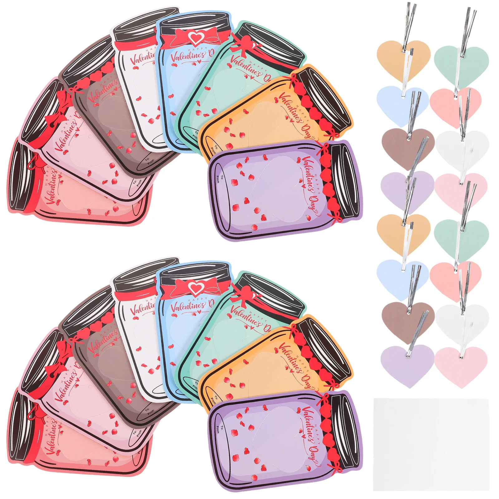 48Sets Greeting Cards Gift Valentine Exchange Cards DIY Cute Mason Jars for Kids Valentines Day Classroom Treats
48Sets Greeting Cards Gift Valentine Exchange Cards DIY Cute Mason Jars for Kids Valentines Day Classroom Treats