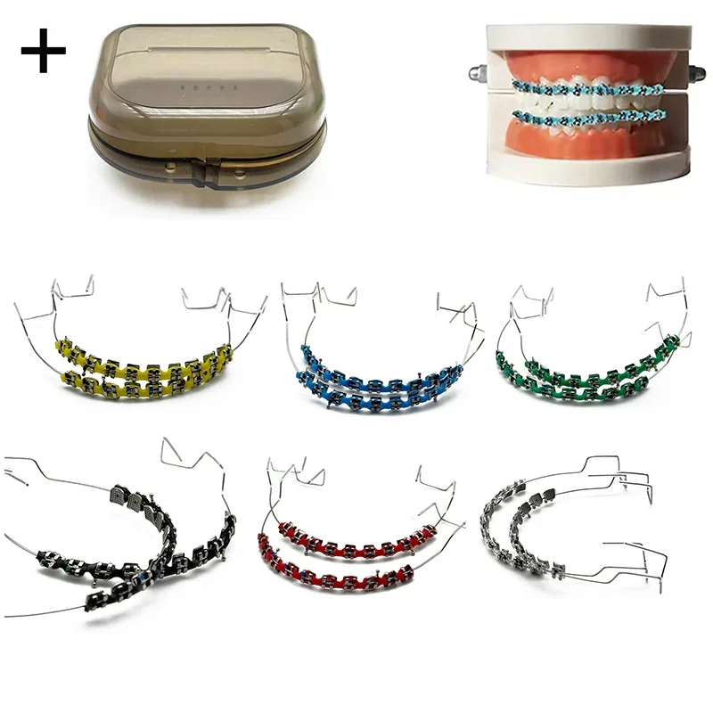 Colorful Dental Fake Braces With Hook Temporary Tooth Decoration With Metal Wires Bracket With Hook Ligature Tie Dental Tool
Colorful Dental Fake Braces With Hook Temporary Tooth Decoration With Metal Wires Bracket With Hook Ligature Tie Dental Tool