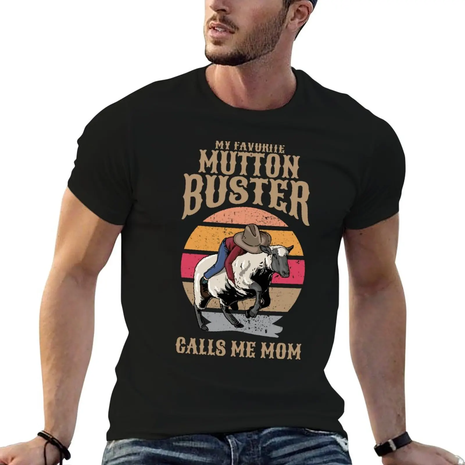 My Favorite Mutton Buster Calls Me Mom, Sheep Riding T-Shirt man t shirt cotton t shirt men 100% cotton luxury brand T-Shirt
My Favorite Mutton Buster Calls Me Mom, Sheep Riding T-Shirt man t shirt cotton t shirt men 100% cotton luxury brand T-Shirt