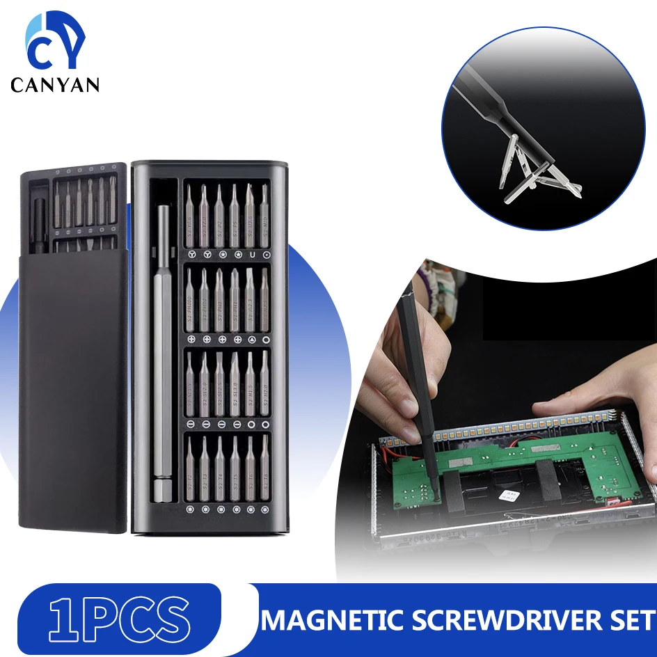 Magnetic Precision Screwdriver Tool Set 25 in 1Durable High Quality Laptop Mobile Phone Sided Small Disassembly Repair Tool
Magnetic Precision Screwdriver Tool Set 25 in 1Durable High Quality Laptop Mobile Phone Sided Small Disassembly Repair Tool