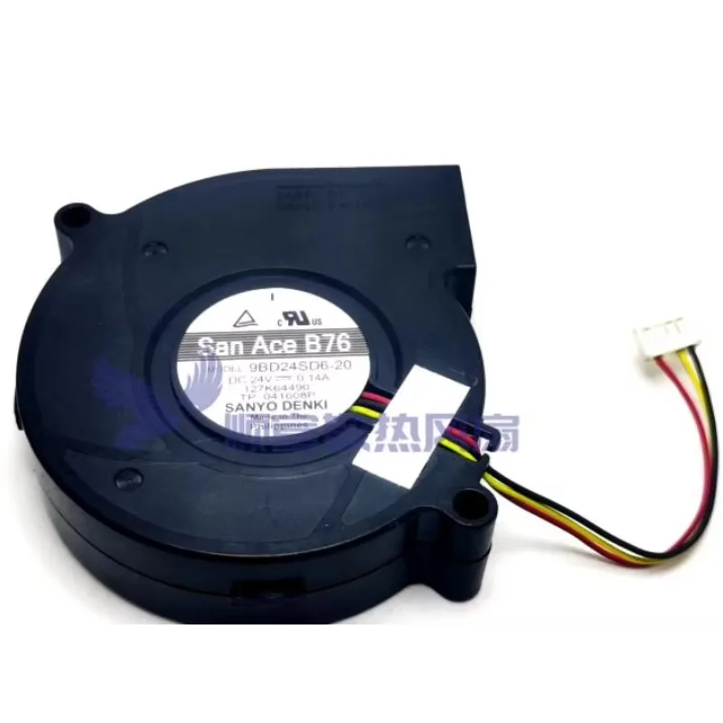 Sanyo Denki 9BD24SD6-20 DC 24V 0.14A 76x76x20MM 3-Wire Server Cooling Fan
Sanyo Denki 9BD24SD6-20 DC 24V 0.14A 76x76x20MM 3-Wire Server Cooling Fan