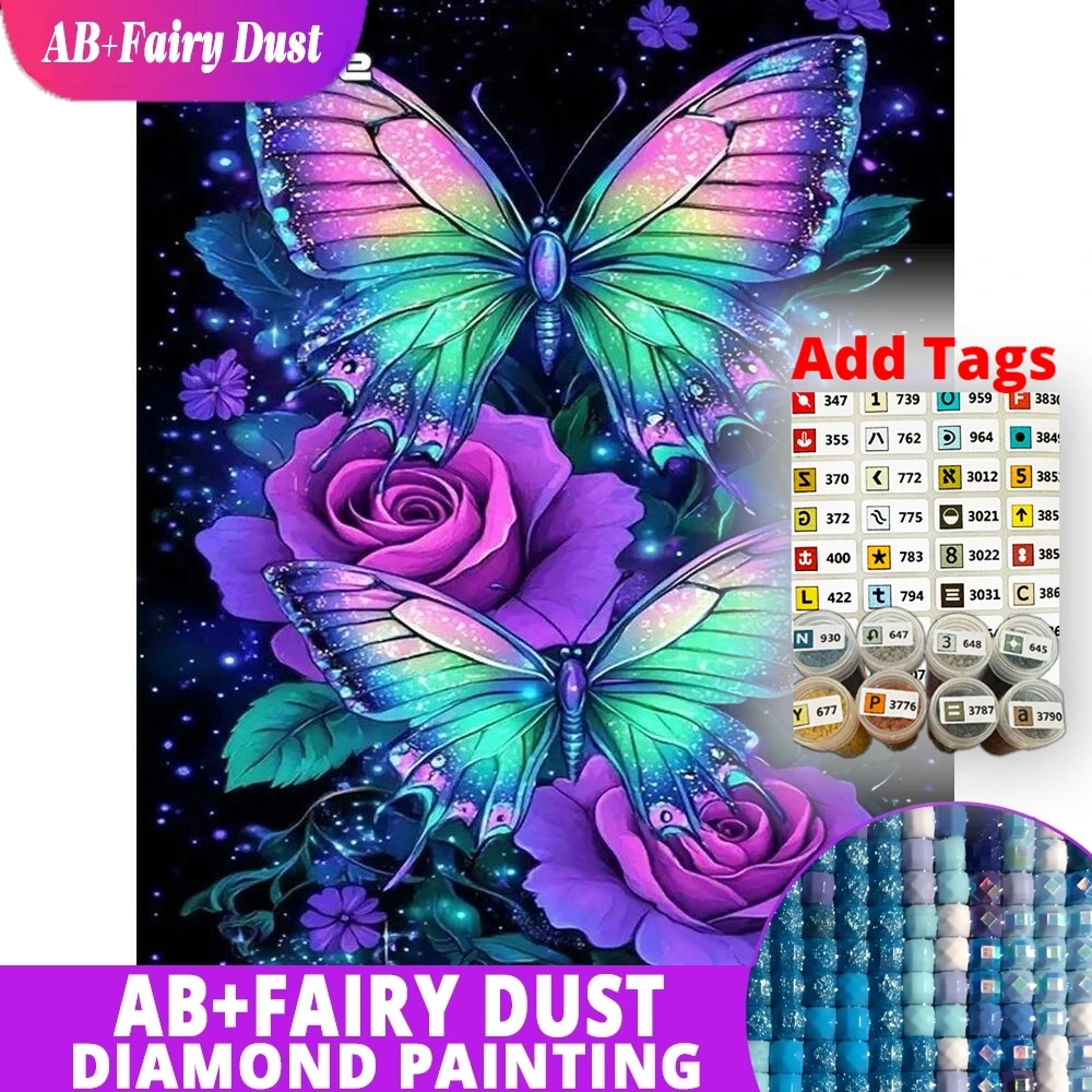 AB Fairy Dust Butterfly Diamond Embroidery Animal Cross Stitch Kits Art Painting Rose Flower DIY New Arrival Mosaic Child Hobby
AB Fairy Dust Butterfly Diamond Embroidery Animal Cross Stitch Kits Art Painting Rose Flower DIY New Arrival Mosaic Child Hobby