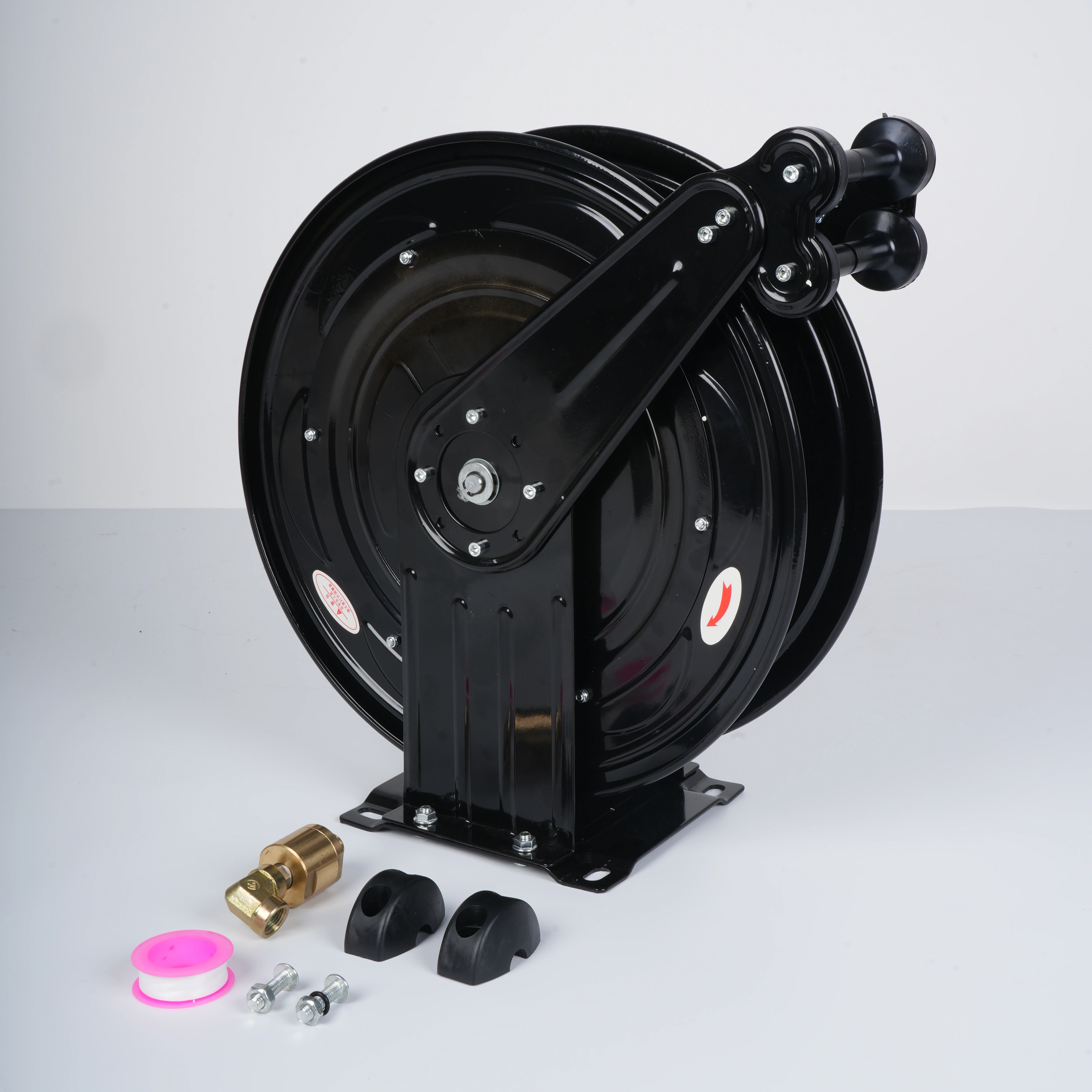 Auto-Retractable Pressure Washer Hose Reel, 50FT X 3/8" Heavy Duty Steel Power Washer Hose Reel Dual Arm, 4000 PSI
Auto-Retractable Pressure Washer Hose Reel, 50FT X 3/8" Heavy Duty Steel Power Washer Hose Reel Dual Arm, 4000 PSI