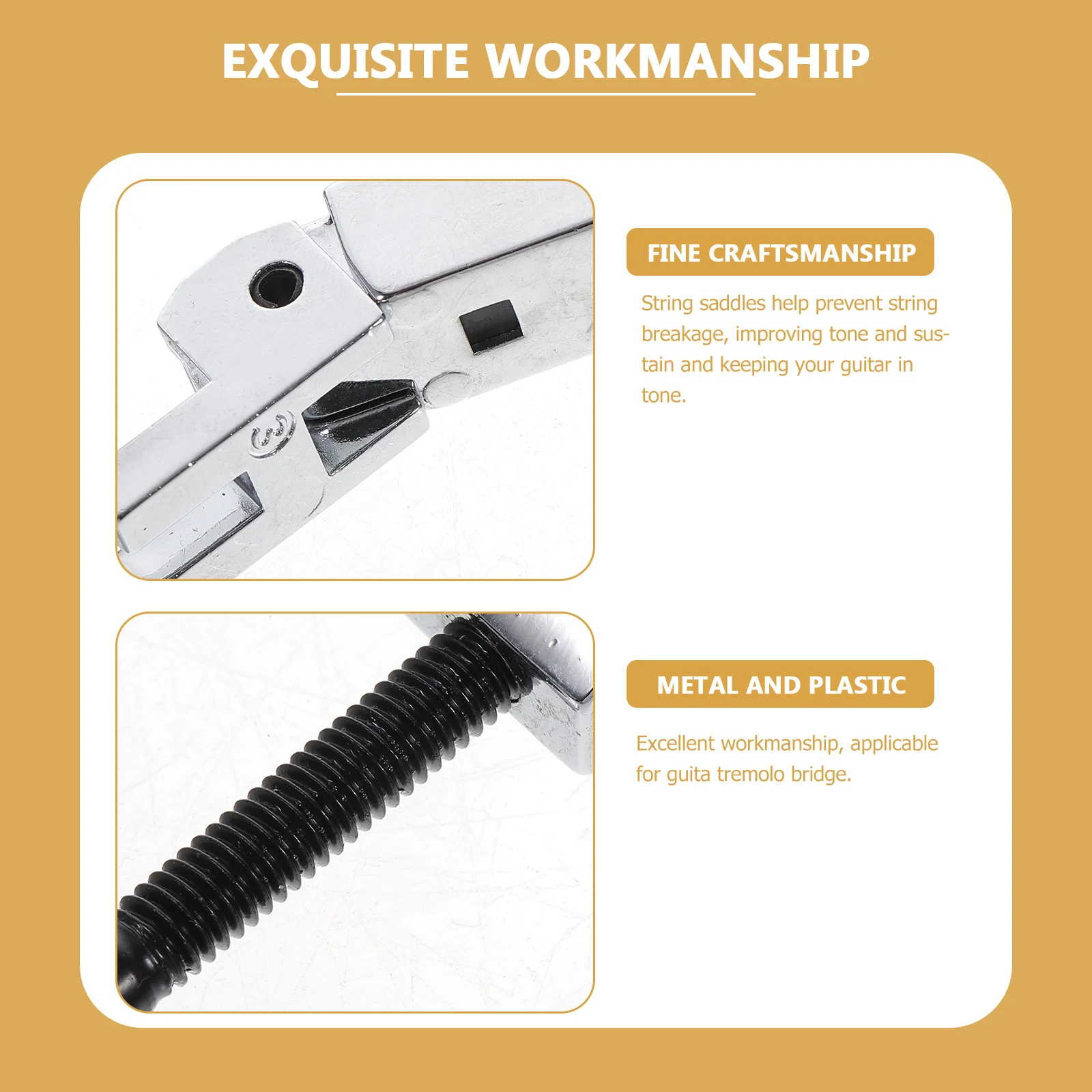 6 pcs Double Locking Silver Saddles For Electric Guitar Tremolo Bridge Replacement Metal Saddle Blocks Durable Guita Parts
6 pcs Double Locking Silver Saddles For Electric Guitar Tremolo Bridge Replacement Metal Saddle Blocks Durable Guita Parts