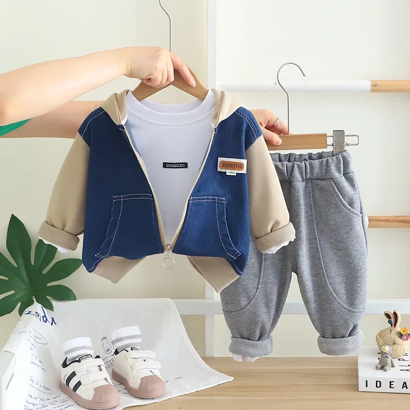 New Autumn Baby Clothes Suit Children Hooded Jacket T-Shirt Pants 3Pcs/Sets Infant Boys Clothing Toddler Costume Kids Tracksuits
New Autumn Baby Clothes Suit Children Hooded Jacket T-Shirt Pants 3Pcs/Sets Infant Boys Clothing Toddler Costume Kids Tracksuits