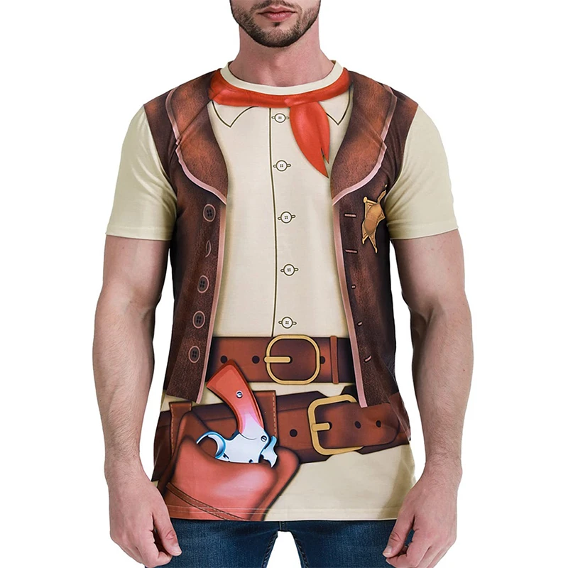 Cowboy Role Playing Funny 3D Print T-shirt For Men Streetwear Casual Funny Cosplay Personality Fashion Loose Trend Tee Shirts
Cowboy Role Playing Funny 3D Print T-shirt For Men Streetwear Casual Funny Cosplay Personality Fashion Loose Trend Tee Shirts