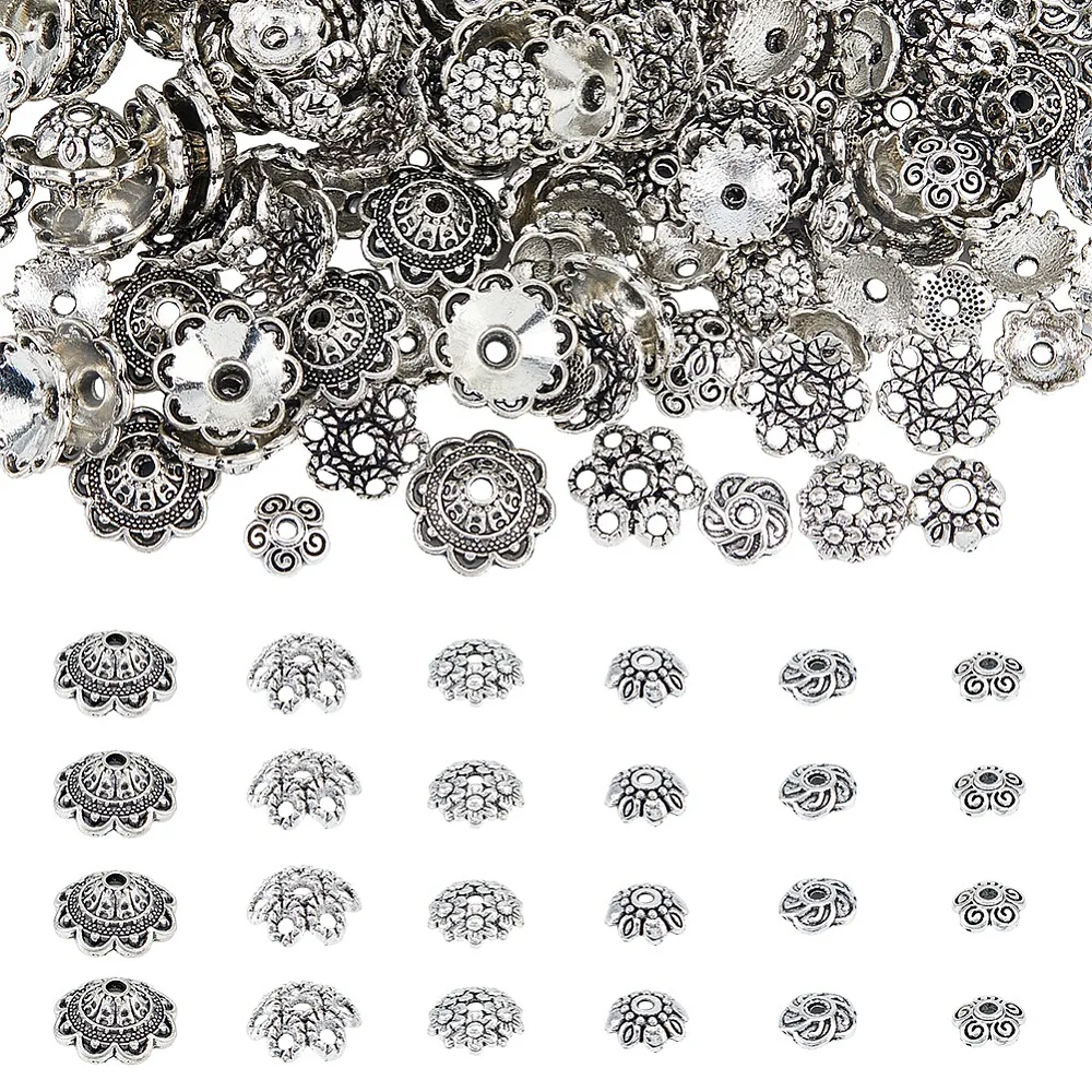 240pcs 6 styles Style Zinc Alloy Flower Bead Caps Silver 8~14x3~6mm Hole: 2mm 40pcs/style
240pcs 6 styles Style Zinc Alloy Flower Bead Caps Silver 8~14x3~6mm Hole: 2mm 40pcs/style