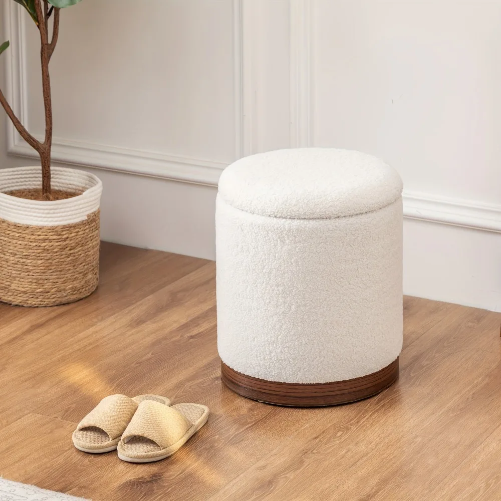 Round Storage Ottoman with Removable Lid & Hidden Compartment - Upholstered Footrest Stool, Padded Seat Suitable for Living Room
Round Storage Ottoman with Removable Lid & Hidden Compartment - Upholstered Footrest Stool, Padded Seat Suitable for Living Room
