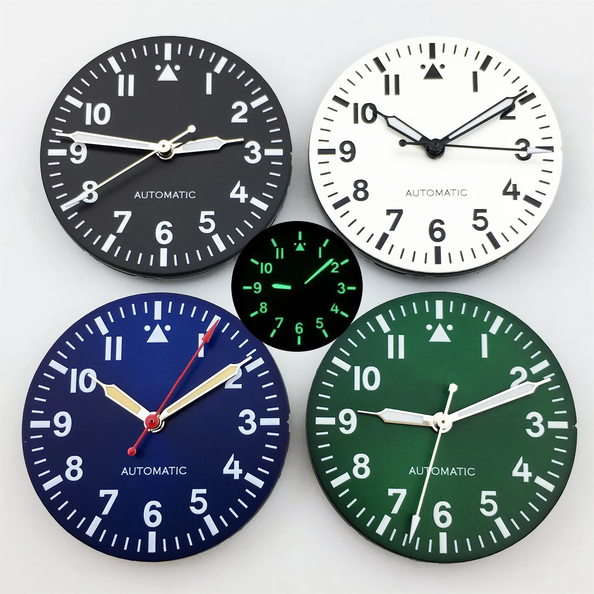 Циферблат для наручных часов в стиле пилота, зеленые и черные светящиеся циферблаты для NH35, NH36, ETA2824, PT5000, 29 мм
Циферблат для наручных часов в стиле пилота, зеленые и черные светящиеся циферблаты для NH35, NH36, ETA2824, PT5000, 29 мм