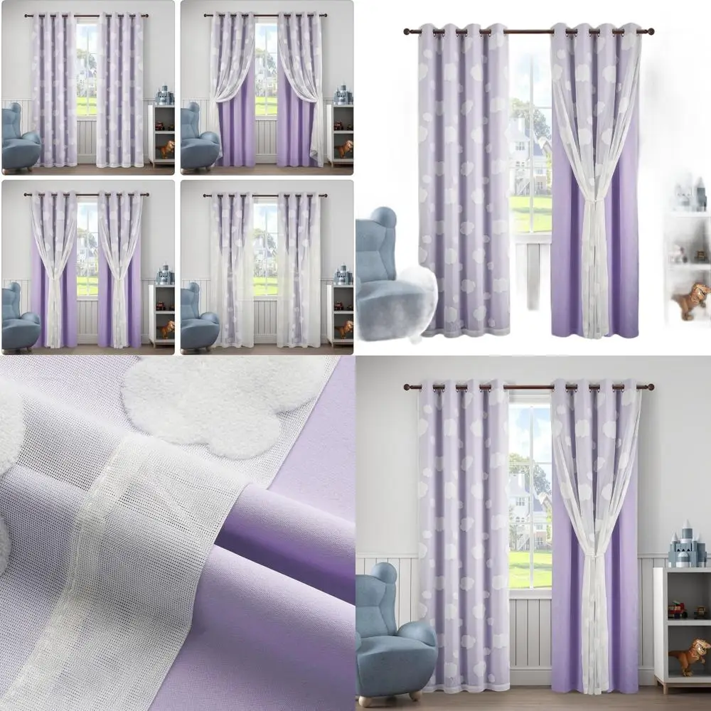 Двухслойные шторы для детской комнаты с прозрачной накладкой и люверсами, 52x84 дюйма, затемняющие панели для комнаты
Двухслойные шторы для детской комнаты с прозрачной накладкой и люверсами, 52x84 дюйма, затемняющие панели для комнаты