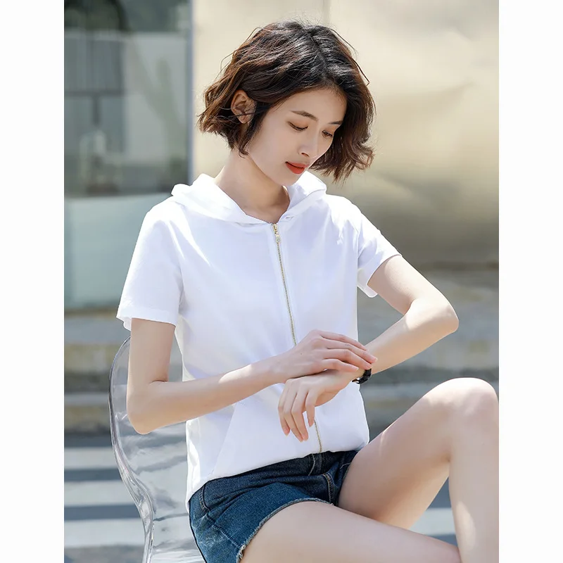 Sportswear Women Hoodies Fashion Zipper T Shirt Women Outfits Joggers Tops Tees New Summer Female T-shirt Camisetas Mujer
Sportswear Women Hoodies Fashion Zipper T Shirt Women Outfits Joggers Tops Tees New Summer Female T-shirt Camisetas Mujer