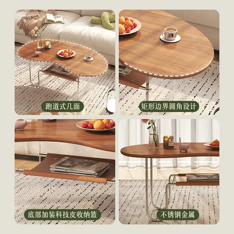 Cashew small apartment special-shaped solid wood simple retro cloud oval small coffee table
Cashew small apartment special-shaped solid wood simple retro cloud oval small coffee table