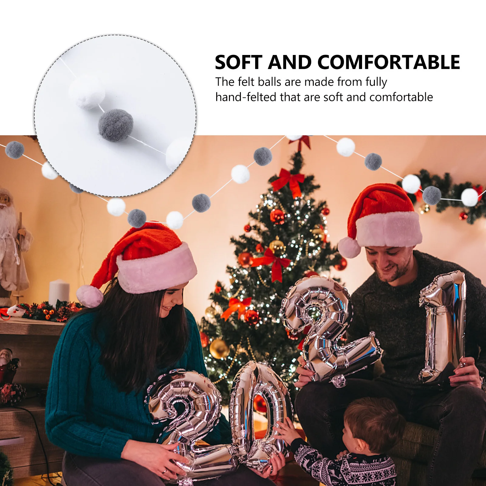 Pom Pom Wool Felt Ball Garland Christmas Wall Hanging Decoration Elegant Xmas Felt Balls Backdrop Wall Hanging Decor
Pom Pom Wool Felt Ball Garland Christmas Wall Hanging Decoration Elegant Xmas Felt Balls Backdrop Wall Hanging Decor