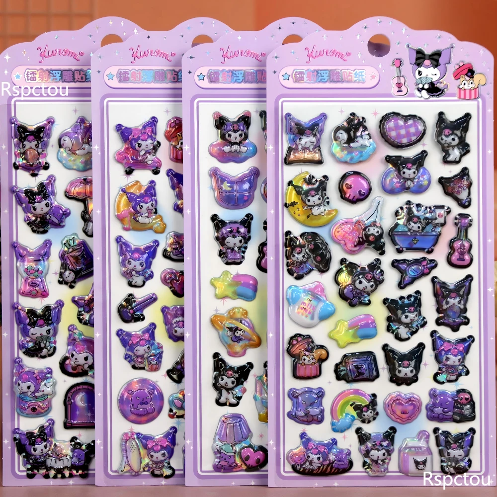 4pcs Laser Sanrio Cartoon Kuromi 3D Relief Stickers Cute Anime Sticker DIY Scrapbook Phone Suitcase Funny Creative Decals Decor
4pcs Laser Sanrio Cartoon Kuromi 3D Relief Stickers Cute Anime Sticker DIY Scrapbook Phone Suitcase Funny Creative Decals Decor