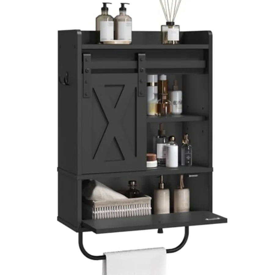 Bathroom Wall Cabinet, Farmhouse Medicine Cabinets with Sliding Door, Wall Mounted Storage Cabinet with Adjustable Shelf and To
Bathroom Wall Cabinet, Farmhouse Medicine Cabinets with Sliding Door, Wall Mounted Storage Cabinet with Adjustable Shelf and To