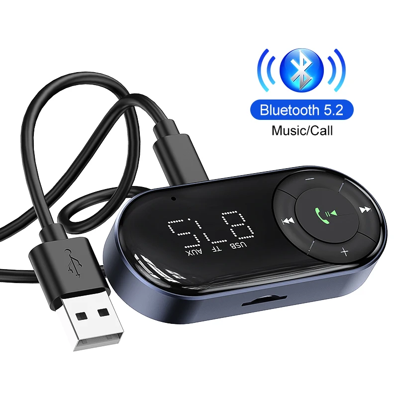 Car Bluetooth 5.2 Receiver FM Transmitter Music Speaker Handsfree Call MP3 Modulator Player 3.5mm Aux Jack Audio Adapter Car Kit
Car Bluetooth 5.2 Receiver FM Transmitter Music Speaker Handsfree Call MP3 Modulator Player 3.5mm Aux Jack Audio Adapter Car Kit