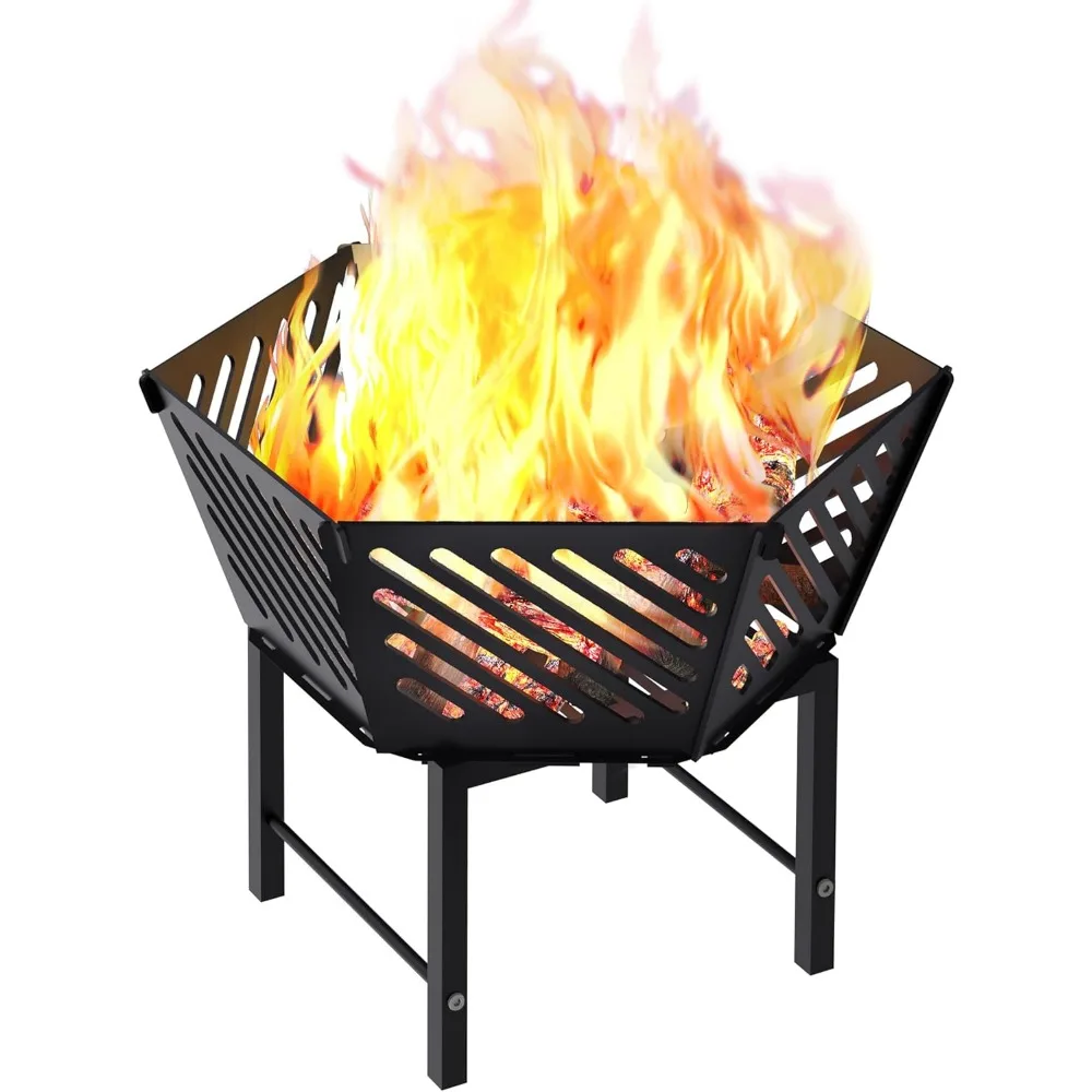 22.5 Inch Portable Hexagon Fire Pit with Travel Bag — Smokeless Design for Outdoor Camping, Backyard, Patio
22.5 Inch Portable Hexagon Fire Pit with Travel Bag — Smokeless Design for Outdoor Camping, Backyard, Patio