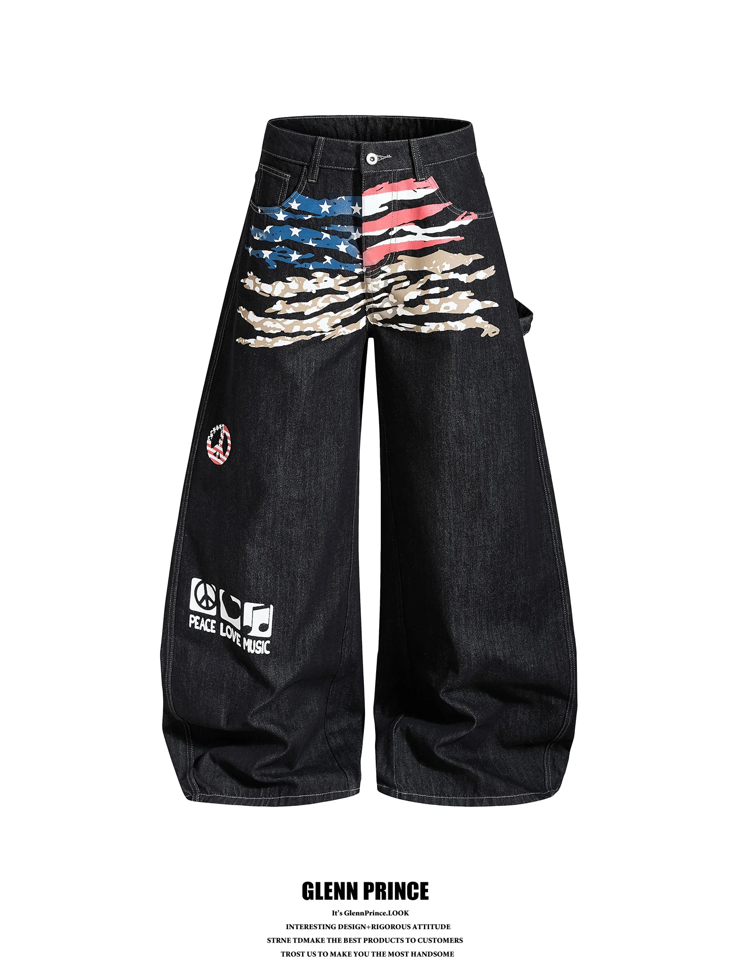 American High Street Flag Print Original Color Knife Men's Jeans Vibe Hip Hop Loose Wide Leg Long Trousers
American High Street Flag Print Original Color Knife Men's Jeans Vibe Hip Hop Loose Wide Leg Long Trousers