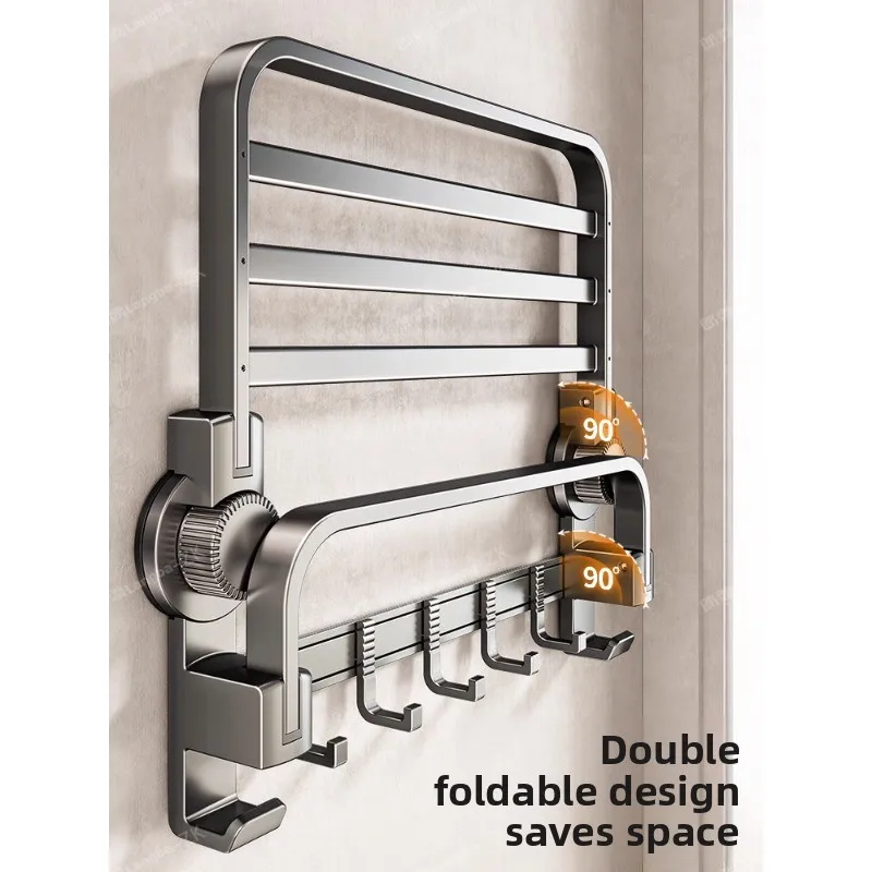 Suction cup towel rack, toilet free punching, bathroom rack integrated bath towel rack, towel bar hanging rod 
Suction cup towel rack, toilet free punching, bathroom rack integrated bath towel rack, towel bar hanging rod