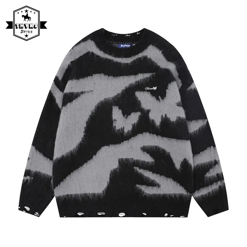 Winter Jacquard Mink Fleece Patchwork Sweater Men Butterfly Print Pullover Knitted Streetwear Mens Sweater Autumn ropa hombre
Winter Jacquard Mink Fleece Patchwork Sweater Men Butterfly Print Pullover Knitted Streetwear Mens Sweater Autumn ropa hombre