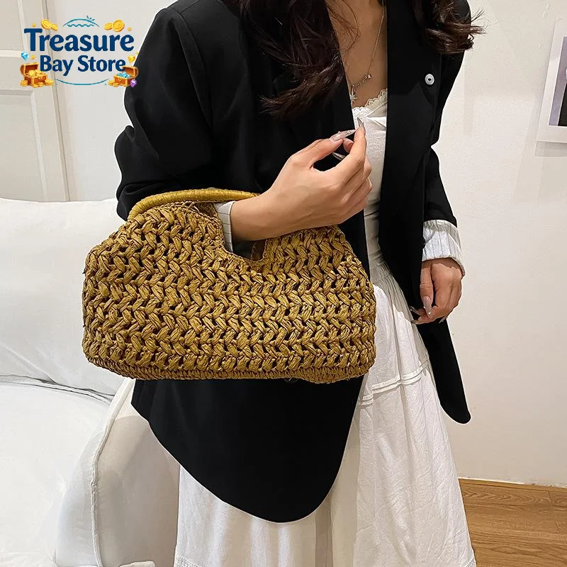 Fashion Elegant Woven Handbag Female Beach Straw Underarm Bag Versatile Exquisite Shoulder Bags Evening Bags For Women Gifts
Fashion Elegant Woven Handbag Female Beach Straw Underarm Bag Versatile Exquisite Shoulder Bags Evening Bags For Women Gifts