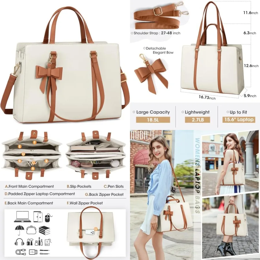 Laptop Bag for Women 15.6 inch Laptop Tote Bag Waterproof Leather Computer Bag Large Lightweight Briefcase Professional Busines
Laptop Bag for Women 15.6 inch Laptop Tote Bag Waterproof Leather Computer Bag Large Lightweight Briefcase Professional Busines