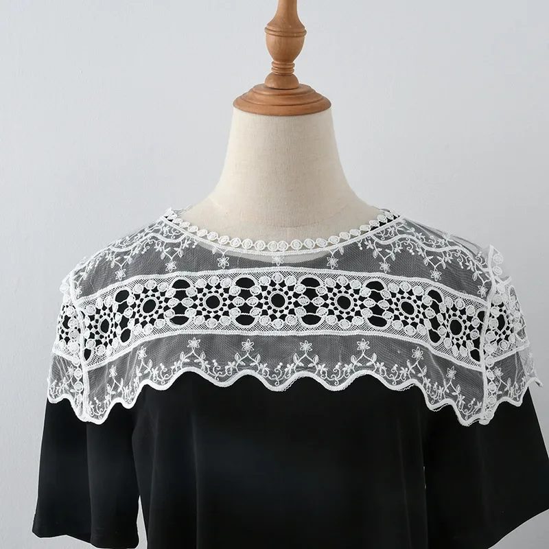 Lace Floral Embroidery Fake Collar for Women Shirt Detachable Collar Shoulder Wraps Necklace Removable Dress False Collar
Lace Floral Embroidery Fake Collar for Women Shirt Detachable Collar Shoulder Wraps Necklace Removable Dress False Collar