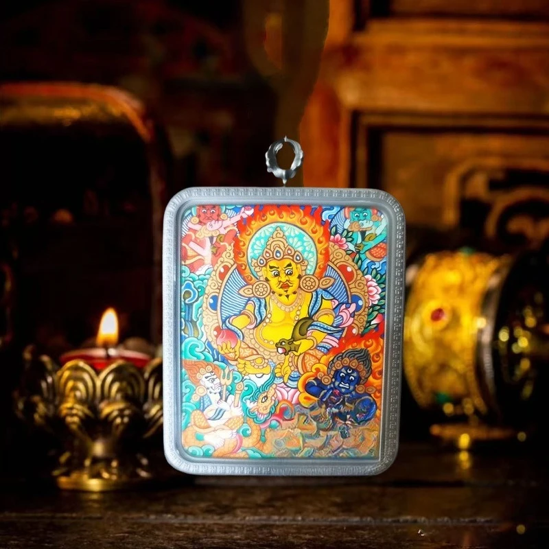 Intangible Cultural Heritage hand-painted paint thangka pendant Tibetan five-way God of Wealth necklace
Intangible Cultural Heritage hand-painted paint thangka pendant Tibetan five-way God of Wealth necklace