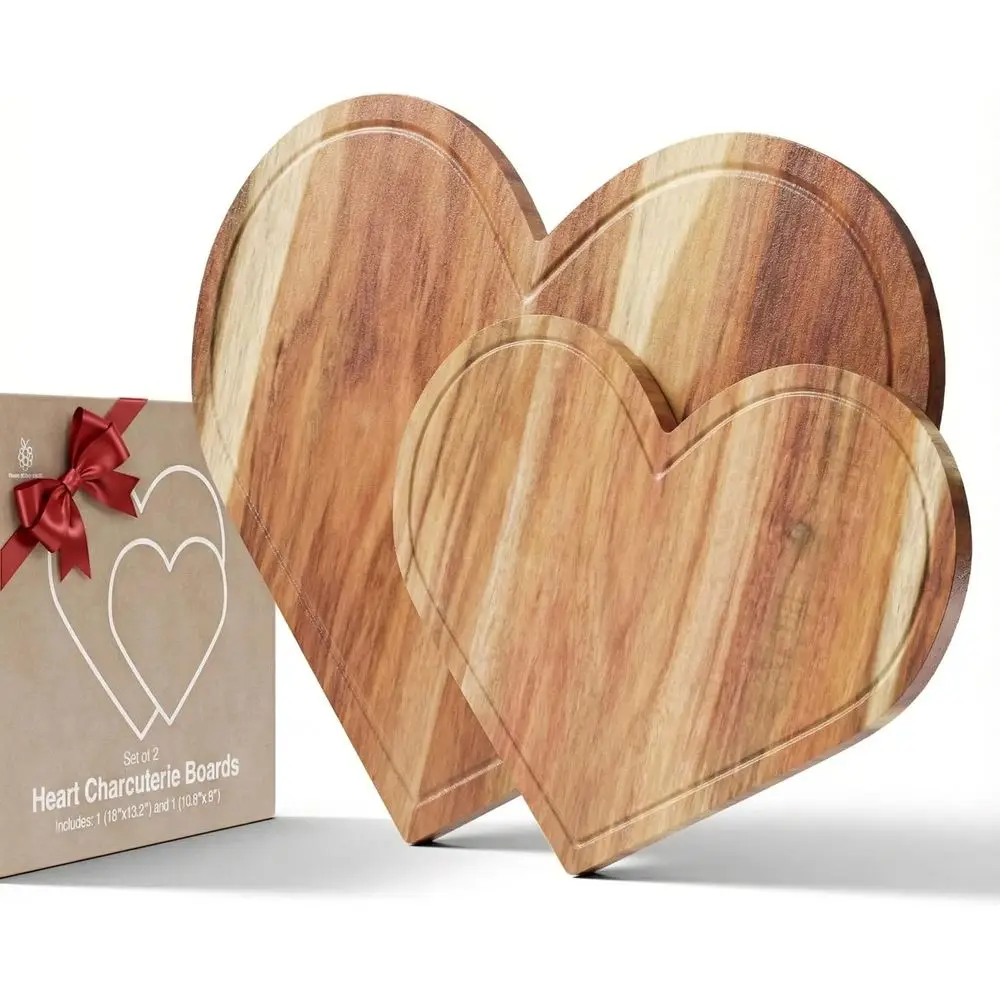 Set of 2 Heart Charcuterie Boards - Acacia Wood Cutting Heart Shaped Serving Tray or Platter Valentines Gifts
Set of 2 Heart Charcuterie Boards - Acacia Wood Cutting Heart Shaped Serving Tray or Platter Valentines Gifts