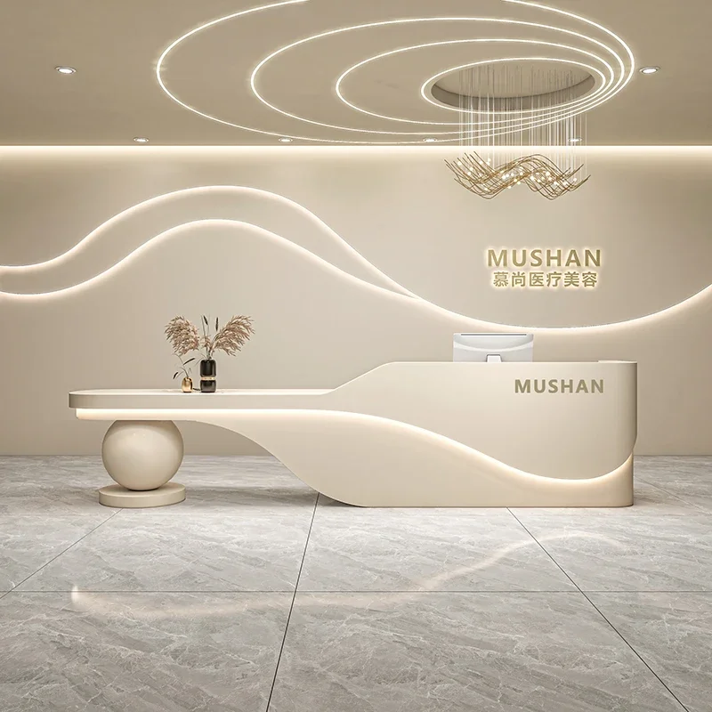 Beauty Luxury Reception Desks Executive Shelves Modern Aesthetic Desks Organizers Design Company Mostrador Trendy Furniture
Beauty Luxury Reception Desks Executive Shelves Modern Aesthetic Desks Organizers Design Company Mostrador Trendy Furniture