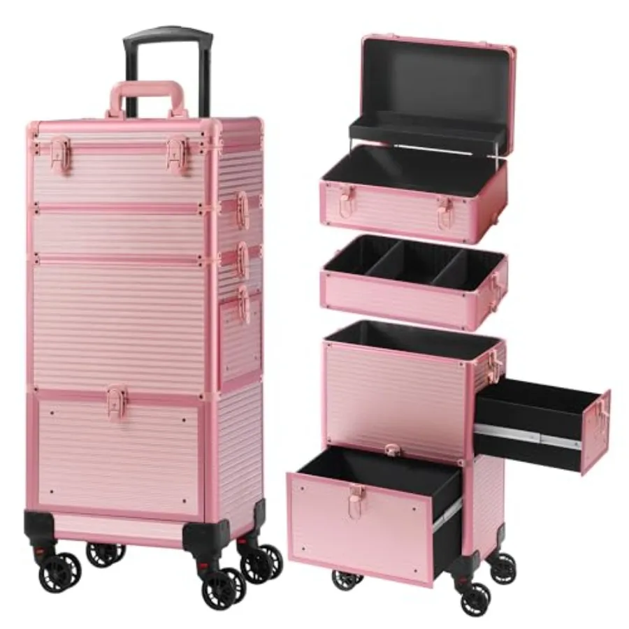 Rolling Makeup Train Case with Drawer for Salon, Barber, Nail, Tattoo: Professional Cosmetic Organizer on Wheels, Travel-Friend
Rolling Makeup Train Case with Drawer for Salon, Barber, Nail, Tattoo: Professional Cosmetic Organizer on Wheels, Travel-Friend