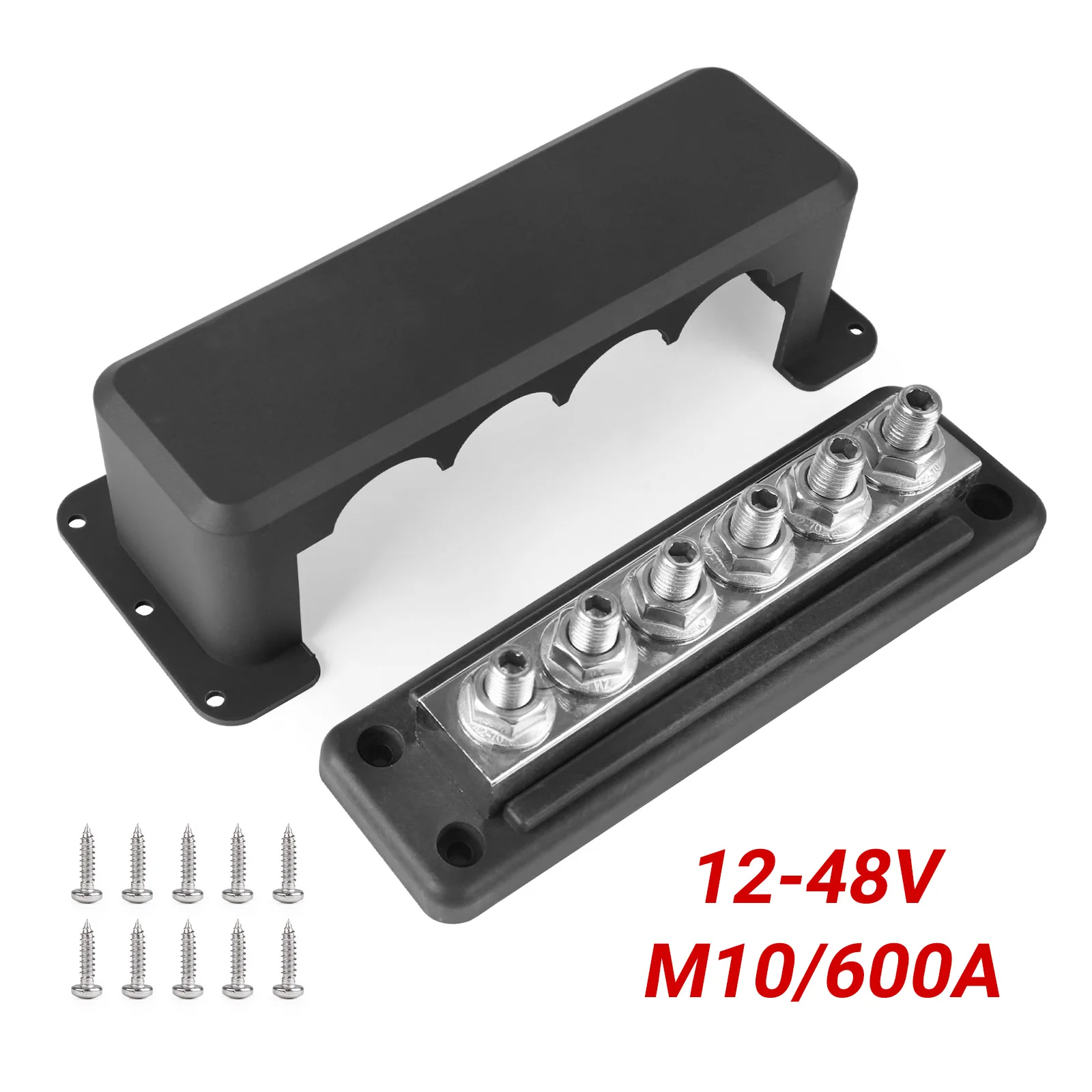 6 Post 600A New Bus Bar Terminal - 12-48V Power Distribution Block M10 For Caravan Truck Boat RV Camper Pair High-Conductivity
6 Post 600A New Bus Bar Terminal - 12-48V Power Distribution Block M10 For Caravan Truck Boat RV Camper Pair High-Conductivity